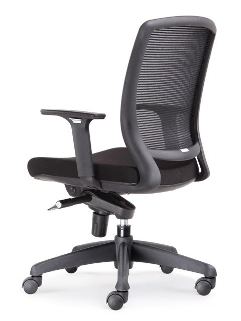 RAPIDLINE HARTLEY TASK CHAIR MEDIUM MESH BACK ARMS BLACK
