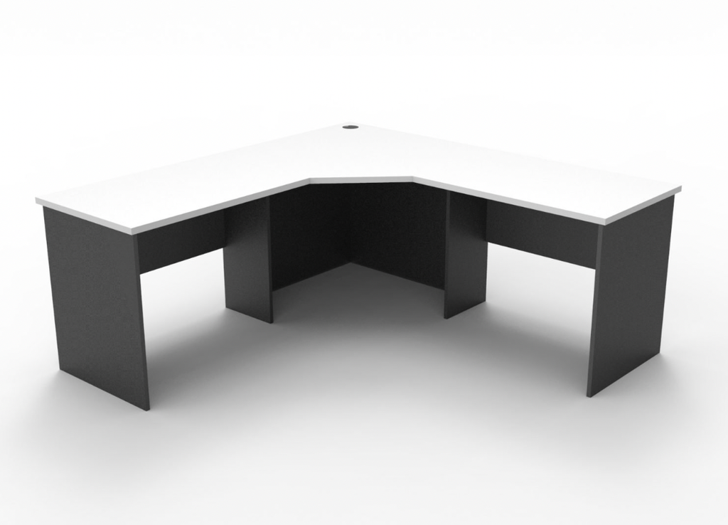 1800mm x 1800mm Rapid Worker Corner Workstation (White/Ironstone)