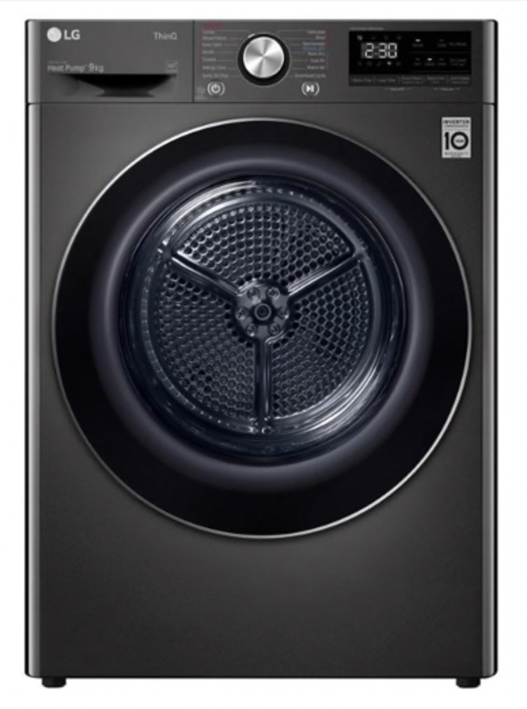 LG DVH9-09B Series 9 9kg Heat Pump Dryer with Inverter Control (Black Steel)