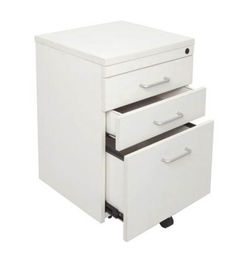 RAPID WORKER MOBILE PEDESTAL 3-DRAWER LOCKABLE 690 X 465 X 447MM (WHITE)