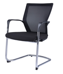 RAPIDLINE WMCC VISITOR CHAIR CANTILEVER MEDIUM MESH BACK ARMS BLACK